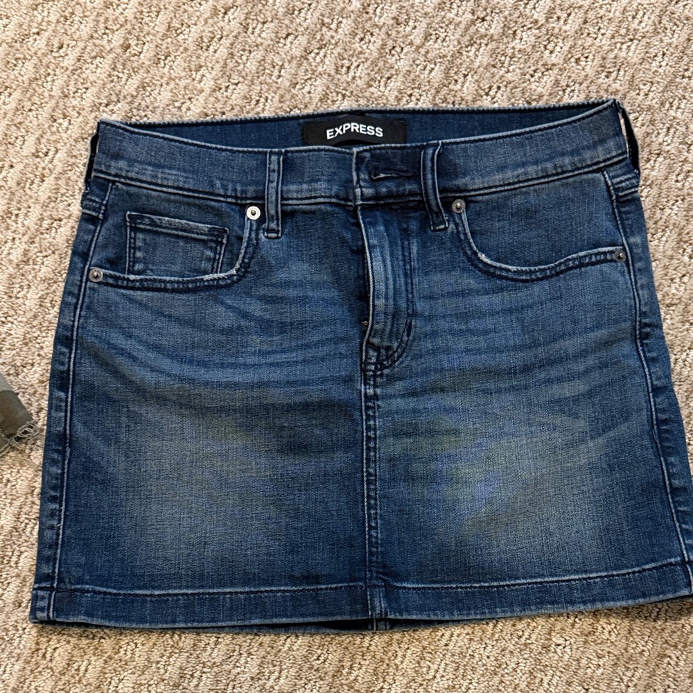 Express Dark Blue Denim Skirt